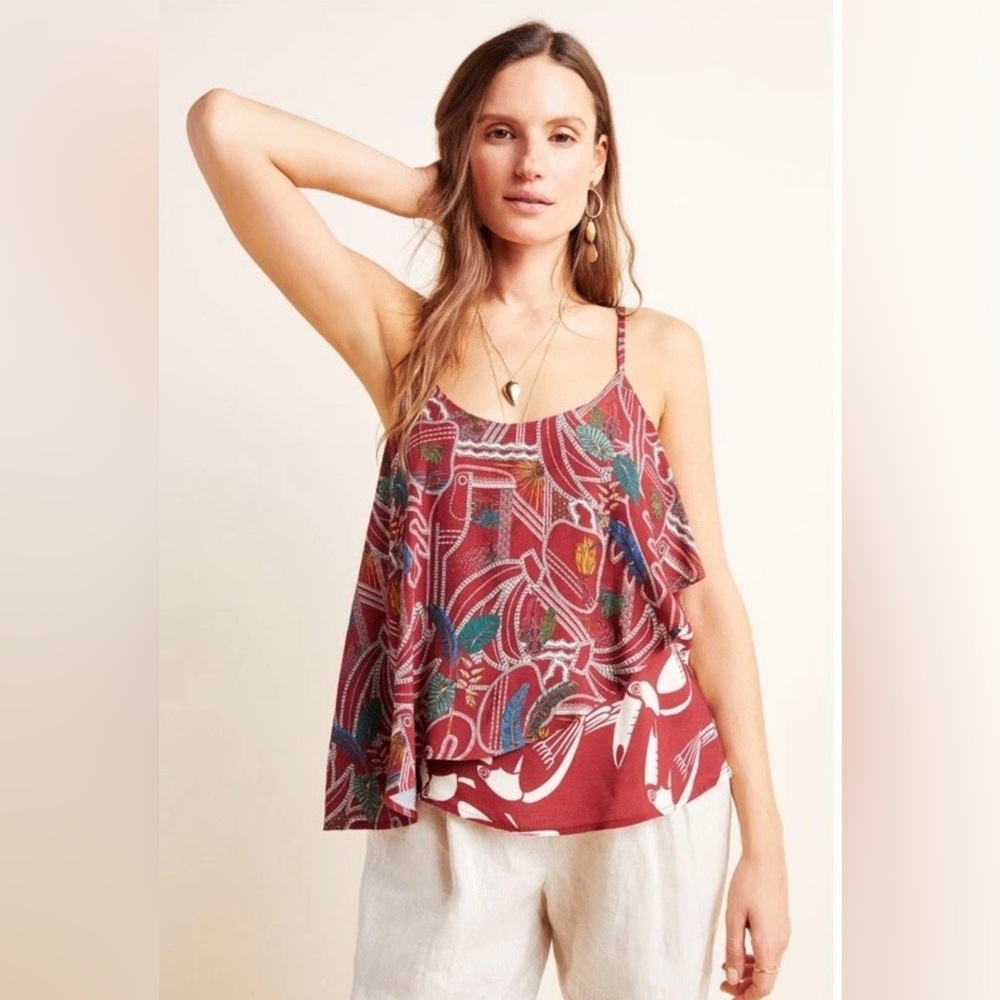 Farm Rio Benita Cami Anthropologie Abstract Print Tank Top XS NWT